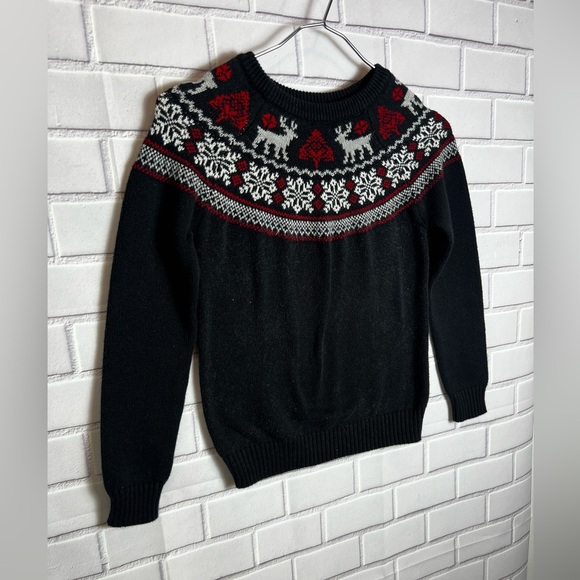 CHARTER CLUB Blue holidays Sweater with Red and White Reindeer Pattern/size S - Picture 8 of 10